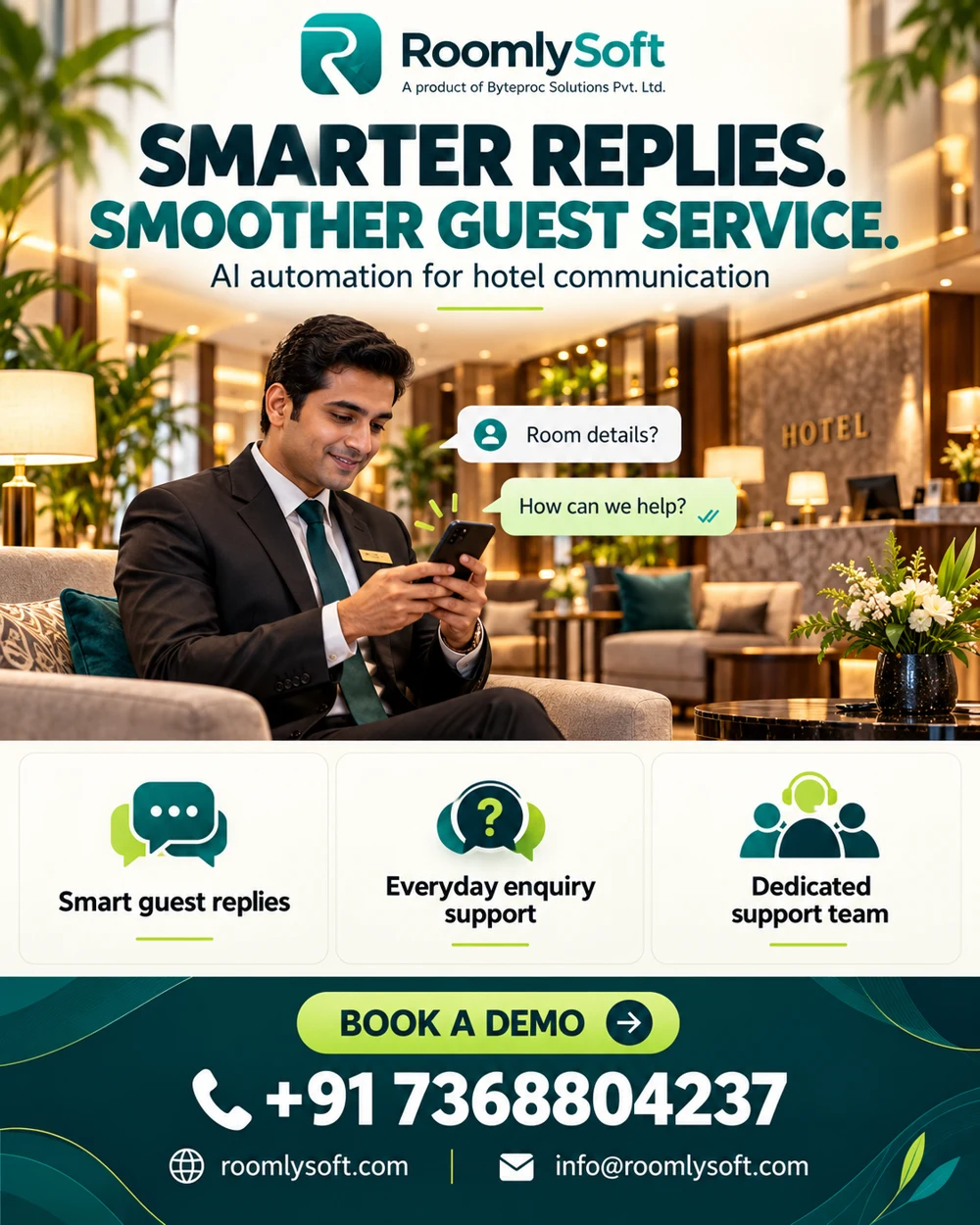 RoomlySoft: AI guest communication